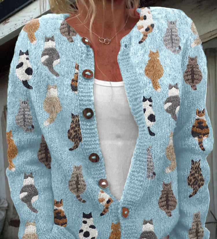 Seraphina | Cozy Cat Print Cardigan