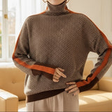 Eleanor | Premium Herringbone High Neck Sweater