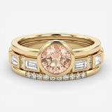 Hopp - Set of Crystal-Infused Gold Rings