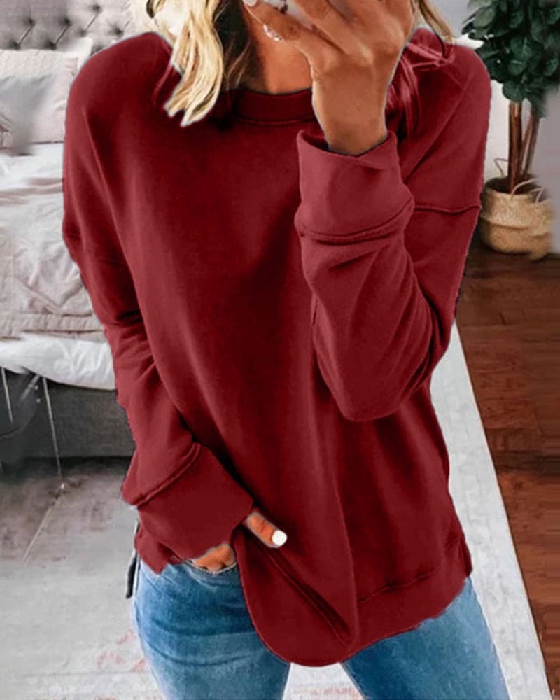 Élisabeth blød striksweater fra Elsebeth København, set bagfra