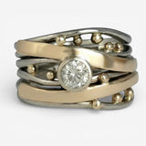 Royal Vintage Gold Ring Adorned with Zirconia