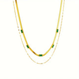 Sorella Gem Vintage-Inspired Double Layer Necklace in Gold