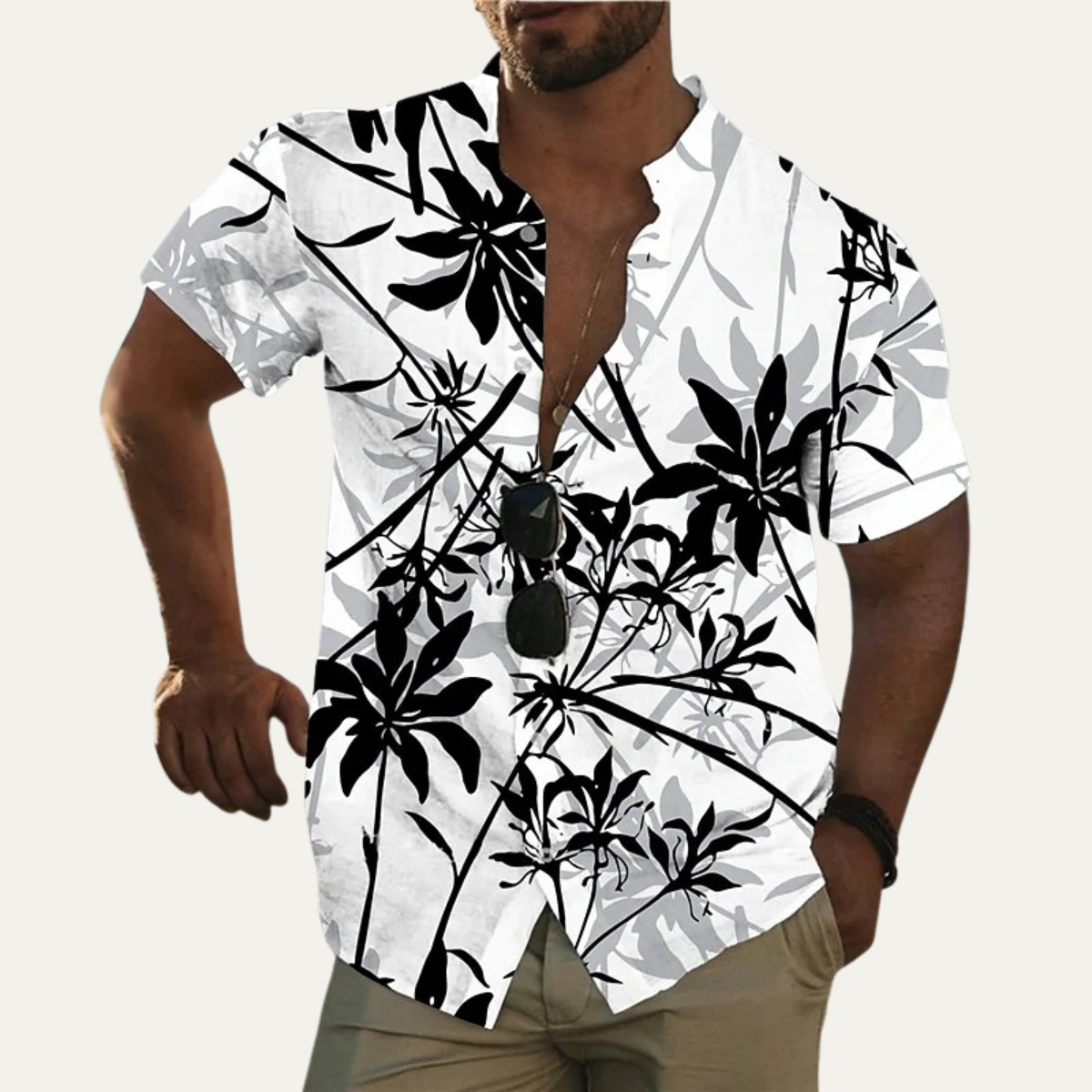 The Glencrest Park Men’s Timeless Tropical Coconut Print Hawaiian Beach Shirt
