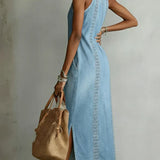 Soline | Retro Lace Denim Dress