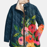 Kathleen painted floral quilted jacket for women | Ellie Dublin