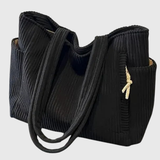 Léa | Elegant Ribbed Tote Bag with Cord Accents