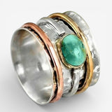 Coco - Antique Gold and Silver Turquoise Ring