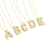 Bubble Letter Initial Necklace