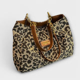 Élodiane | Leopard-Patterned Canvas Tote Bag