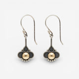 Gold Beaded Boho Clover Earrings