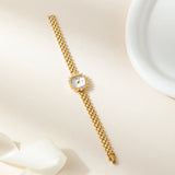 Lana® - Crystal-Accented Gold Watch with Woven Bracelet