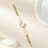 Lara® - Elegant Gold Watch with Double Pearl Bracelet