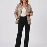Carmel terracotta damask quilted jacket for women | Ellie Dublin