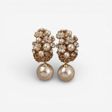 Chic Floral Pearl Drop Earrings