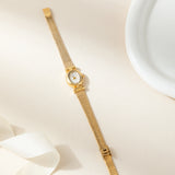 Iva® - Elegant Gold Watch with Woven Bracelet