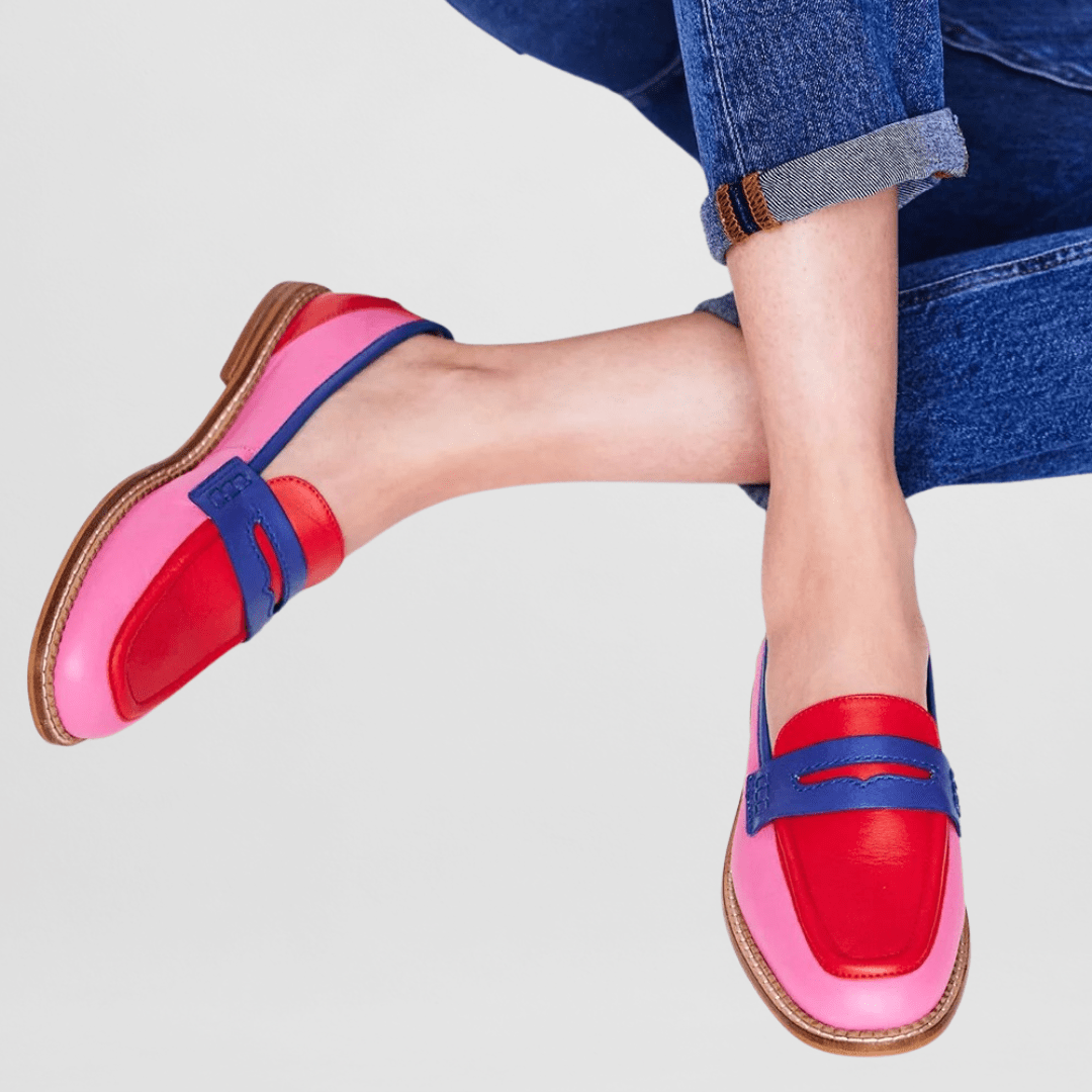 Fionnuala bright colour-block loafers for women | Ellie Dublin