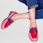 Fionnuala bright colour-block loafers for women | Ellie Dublin