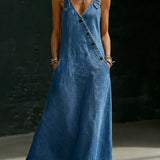 Lalie | Long Button-Up Denim Dress