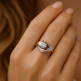 Carla – Vintage Asymmetrical Ring in Gold and Silver Adorned with Zircons