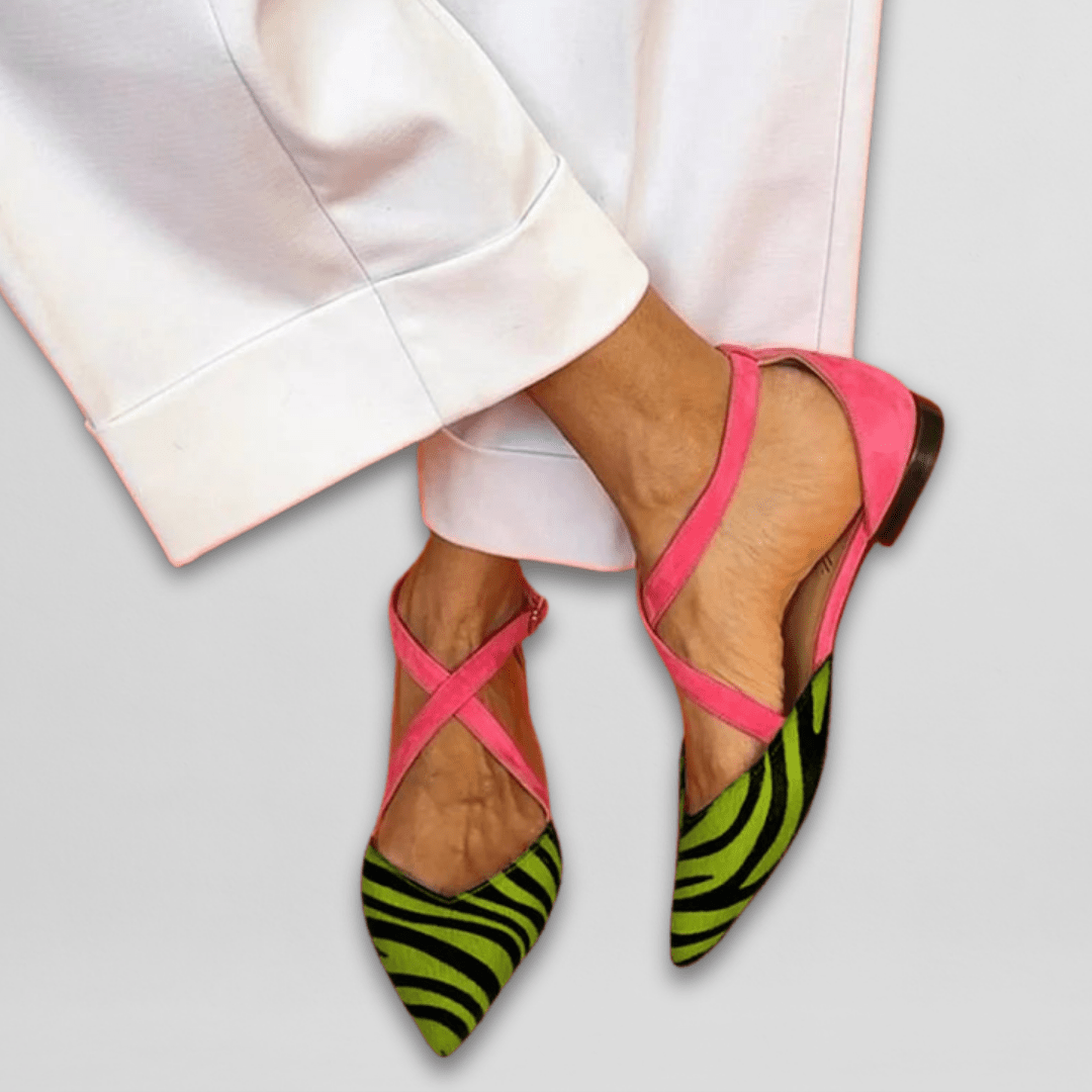 Caoimhe cross-strap ballet flats for women | Ellie Dublin