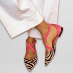 Caoimhe cross-strap ballet flats for women | Ellie Dublin