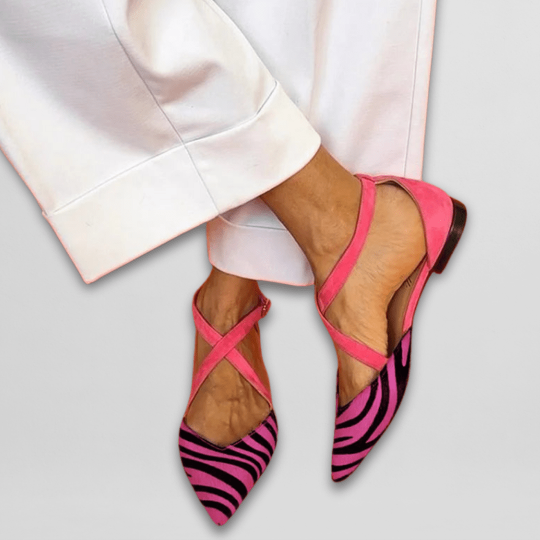 Caoimhe cross-strap ballet flats for women | Ellie Dublin