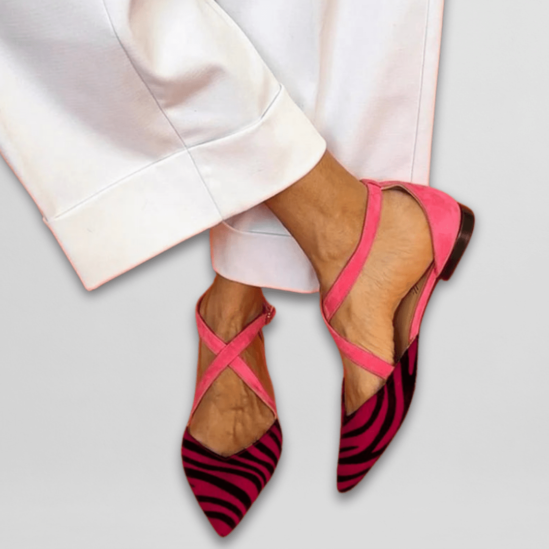 Caoimhe cross-strap ballet flats for women | Ellie Dublin