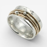 Shine - Vintage Silver Ring with Gold Accent