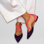 Caoimhe cross-strap ballet flats for women | Ellie Dublin