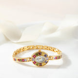 Klara® - Elegant Gold Watch Adorned with Vibrant Crystals