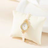 Ana® - Elegant Gold Watch Featuring a Pearl Bracelet