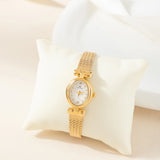 Iva® - Elegant Gold Watch with Woven Bracelet