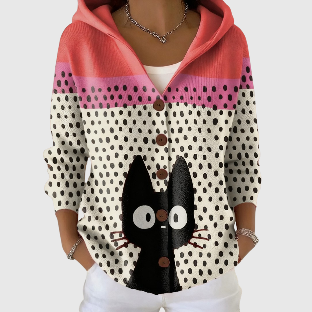 Bridie hooded knit cardigan for women | Ellie Dublin