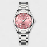 Nika® Silver Watch featuring a Pink Dial