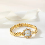 Lana® - Crystal-Accented Gold Watch with Woven Bracelet