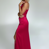 Graceful Satin Maxi Dress