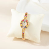 Klara® - Elegant Gold Watch Adorned with Vibrant Crystals