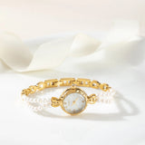 Lara® - Elegant Gold Watch with Double Pearl Bracelet