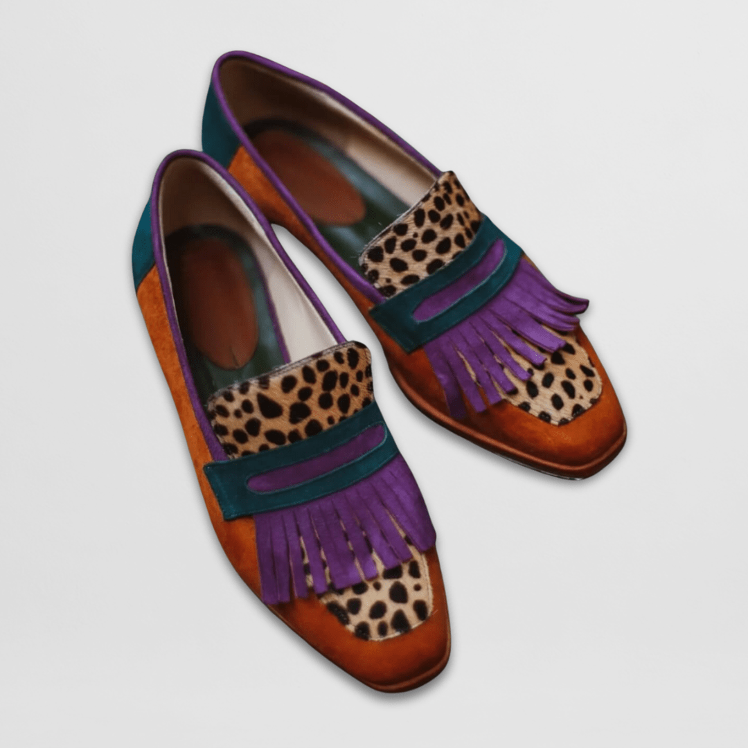 Gobnait metallic fringed loafers for women | Ellie Dublin
