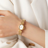 Iva® - Elegant Gold Watch with Woven Bracelet