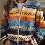 Sive multicolour zigzag zip cardigan for women | Ellie Dublin