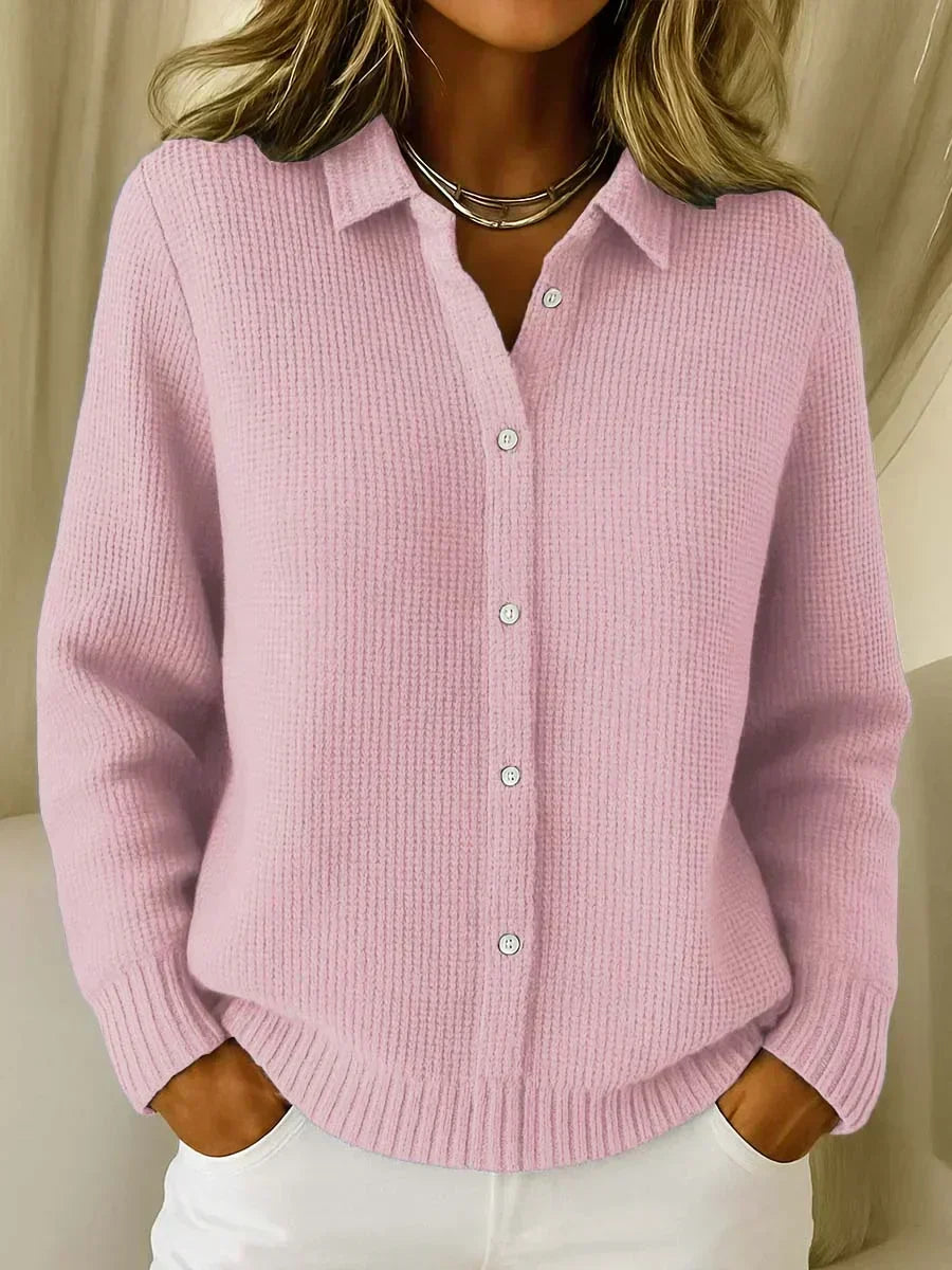 Camille textured knit button-up cardigan | Ellie Dublin