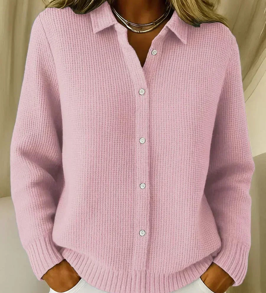 Camille textured knit button-up cardigan | Ellie Dublin