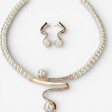 Elegant Natural Pearl Necklace and Earring Set