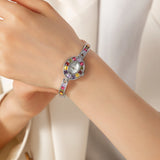 Klara® - Elegant Gold Watch Adorned with Vibrant Crystals