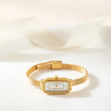 Elena® - Rectangular Dial Gold Watch