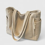 Léa | Elegant Ribbed Tote Bag with Cord Accents