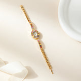 Klara® - Elegant Gold Watch Adorned with Vibrant Crystals