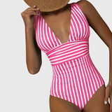 Sidonie | Supportive Striped One-Piece Swimsuit