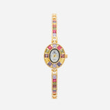 Klara® - Elegant Gold Watch Adorned with Vibrant Crystals